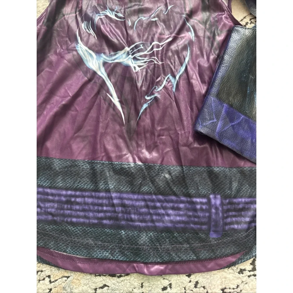 Disney Descendants Mal Costume Kids 7/8 Purple Villain NWT Faux Leather